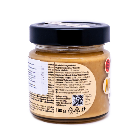 Crema de nuci de macadamia crunchy - prajite usor, 180 g, Macadamia 673084