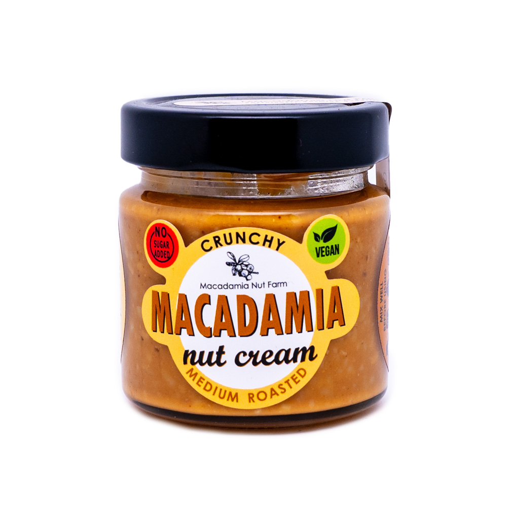 Crema de nuci de macadamia crunchy - prajite mediu, 180 g, Macadamia