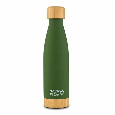 Sticla termoizolanta bambus calatorii We Care, Verde, 500 ml, Nava