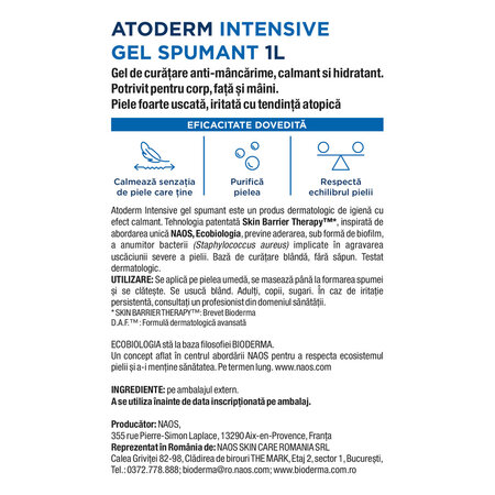 Gel spumant Intensive Atoderm, 1L, Bioderma 818712