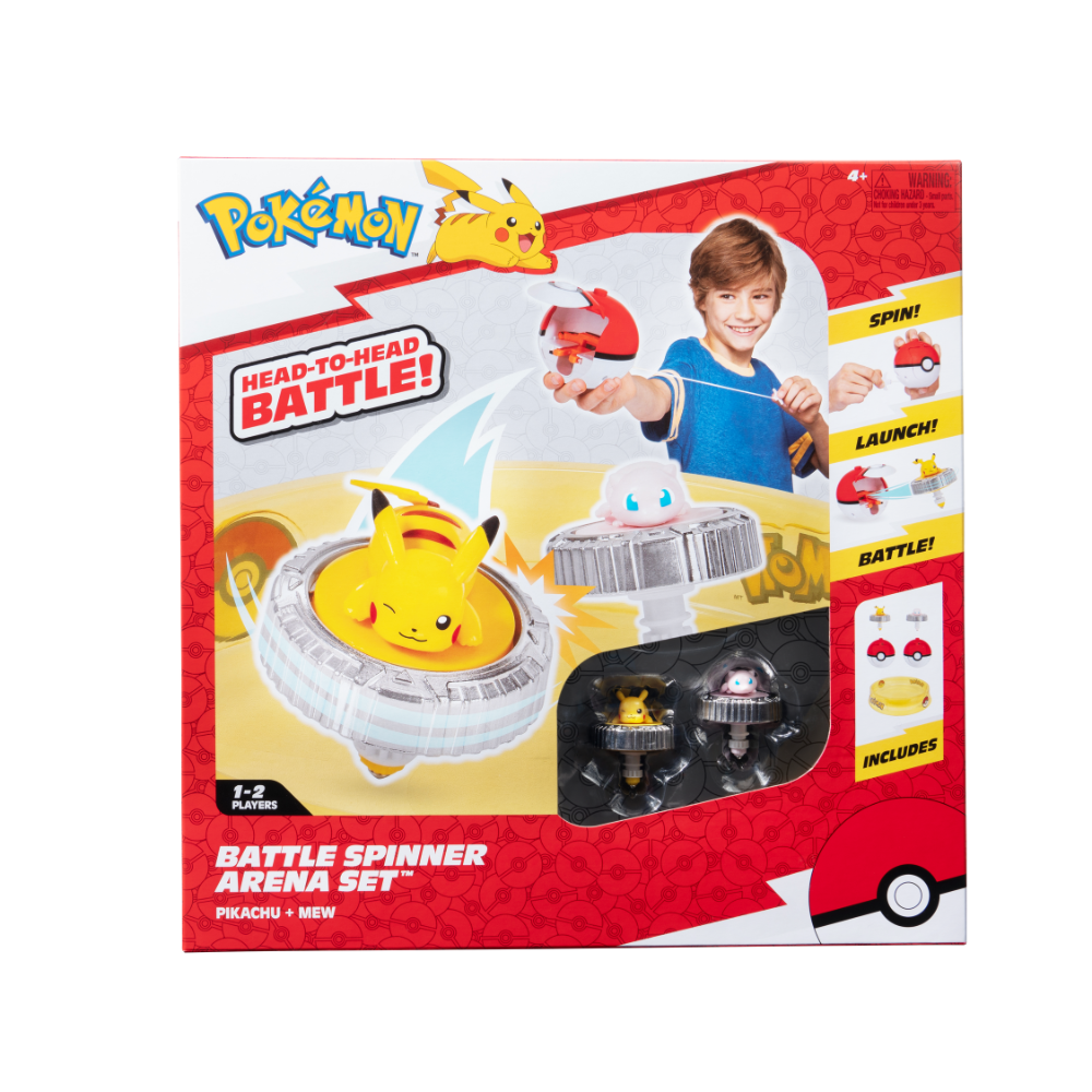 Set de joaca cu doua figurine Pokémon Battle Spinner Arena, 4 ani+, Pokemon