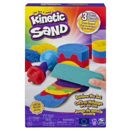 Set de joaca nisip kinetic Unelte de curcubeu cu accesorii, + 3 ani, Kinetic Sand 673851