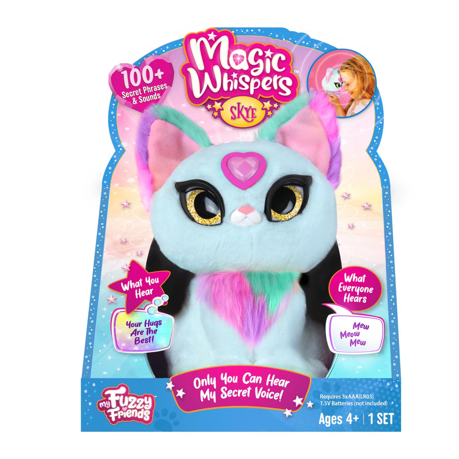 Pisica de plus interactiva Magic Whispers, 4 ani+, Skye, Sky Rocket