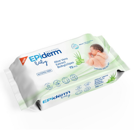Servetele umede cu extract de aloe vera, 72 bucati, Epiderm Baby