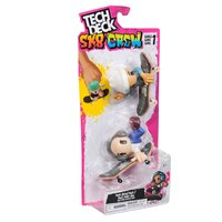 Set cu 2 Mini Skateboard si 2 figurine cu casca alba si gri Sk8 Crew, 9.6 cm, 5 ani+, Tech Deck