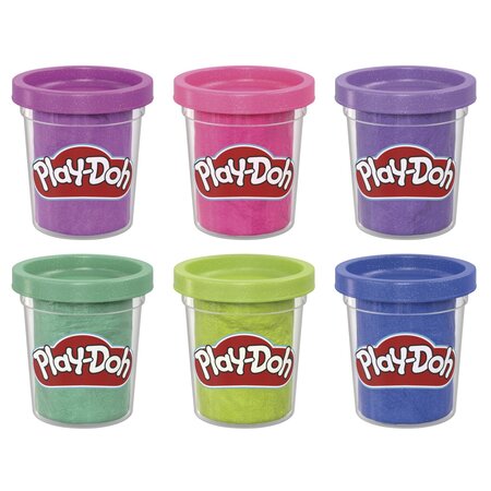 Set 6 cutii pasta modelatoare cu sclipici, +2 ani, Play Doh 674132