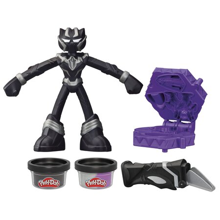 Figurina flexibila cu accesorii Black Panther Marvel, 10 cm, +4 ani, Play Doh 674143