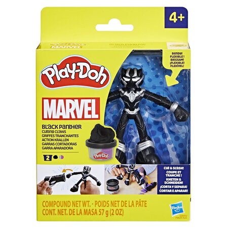 Figurina flexibila cu accesorii Black Panther, 10 cm, +4 ani, Play Doh