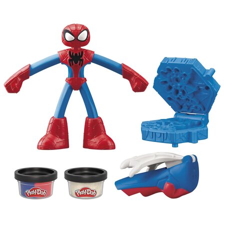 Figurina flexibila cu accesorii Spider Man Marvel, 10 cm, +4 ani, Play Doh 674148