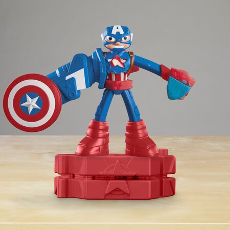 Figurina flexibila cu accesorii Captain America Marvel, 10 cn, +4 ani, Play Doh 674158
