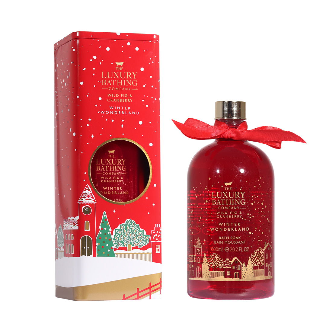 Spuma de Baie Festive Bubbles Wild Fig & Cranberry, 600 ml, The Luxury Bathing