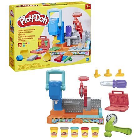 Set plastilina Banc de lucru cu scule, +3 ani, Play Doh 674170
