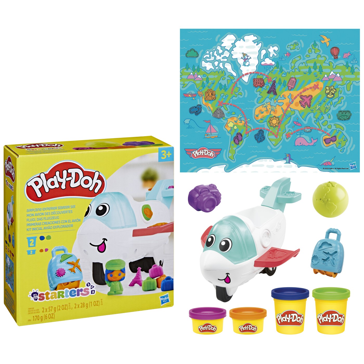 Set plastilina Calatoreste cu avionul, +3 ani, Play Doh