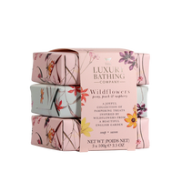 Set Cadou Gentle Cleansing Trio Wildflowers Peony, Peach & Raspberry, 3 x 100 g, The Luxury Bathing