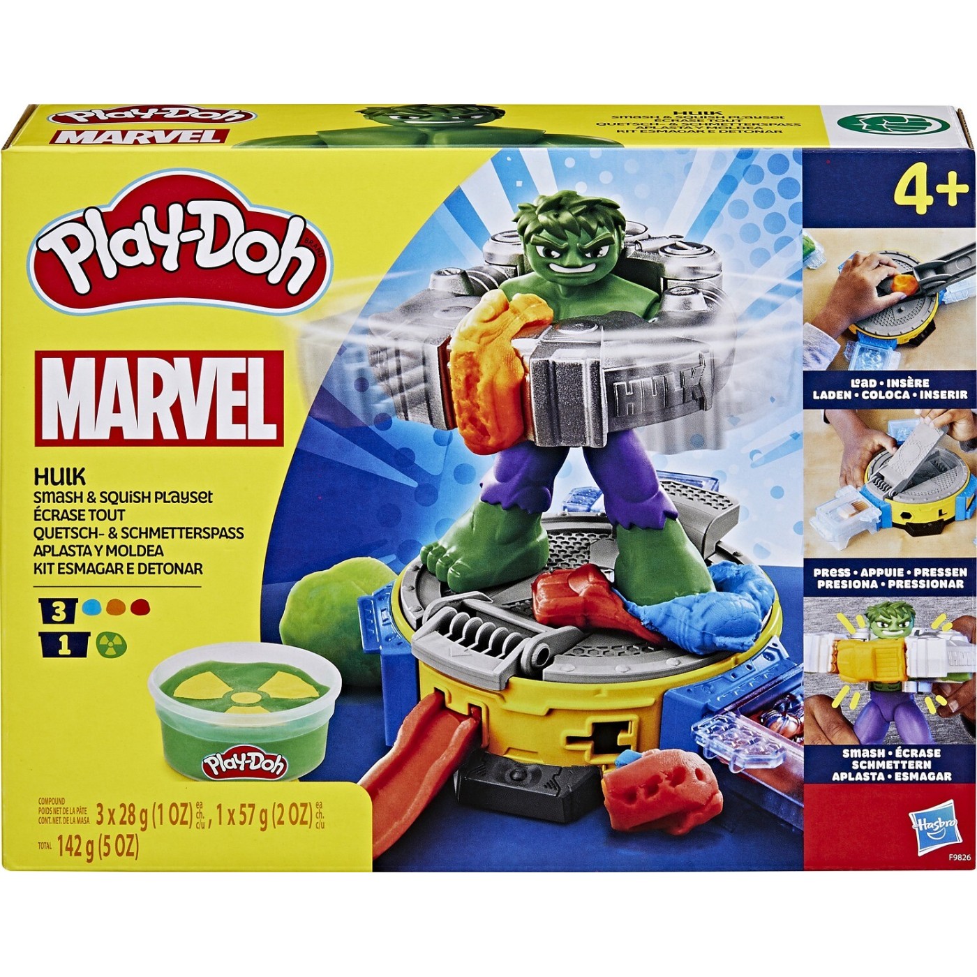 Set joaca Hulk Marvel, 12.7 cm, +4 ani, Play Doh