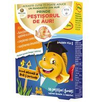 Pestisori gumati cu Omega 3 si aroma de lamai si portocale, 3 ani+, 36 jeleuri, Moller's
