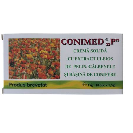 Crema solida cu extract uleios de pelin, galbenele si rasina de conifere, 1.5 g, Conimed P, 10x1.5 g, Elzin Plant