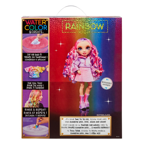 Papusa Watercolor Create cu Ochi Mov, +4 ani, Rainbow High 674485