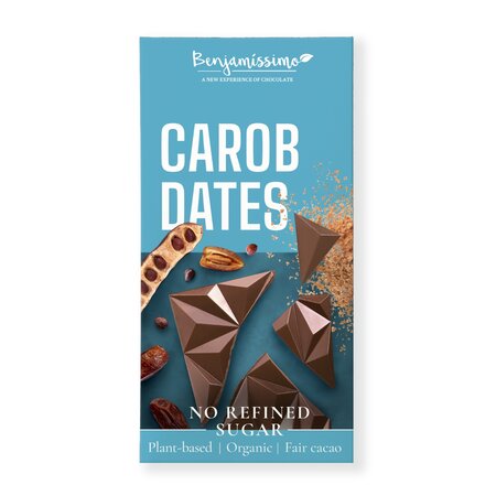 Ciocolata cu pudra de carob si curmale Bio, 60 g, Benjamissimo
