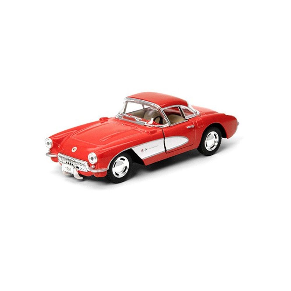 Masinuta metalica Chevrolet Corvette 1957, 13 cm, 3 ani+, Kinsmart