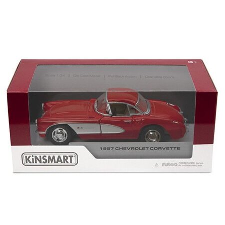 Masinuta metalica Chevrolet Corvette 1957, 13 cm, 3 ani+, Kinsmart 674583