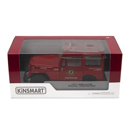 Masinuta metalica, 13 cm, Scara 1:26, Rosu/Albastru, Jeep DJ-5B, 3 ani+, 1 bucata, Kinsmart 674590