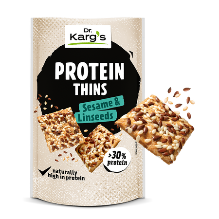 Biscuiti proteici cu susan si seminte de in, 85 g, Dr Karg`s