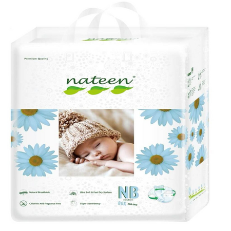 Scutece hipoalergenice Flex&Fit Premium, New Born, Nr 1, 2-5 kg, 80 bucati, Nateen