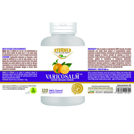 Varicosalm, 120 tablete, Ayurmed 677102