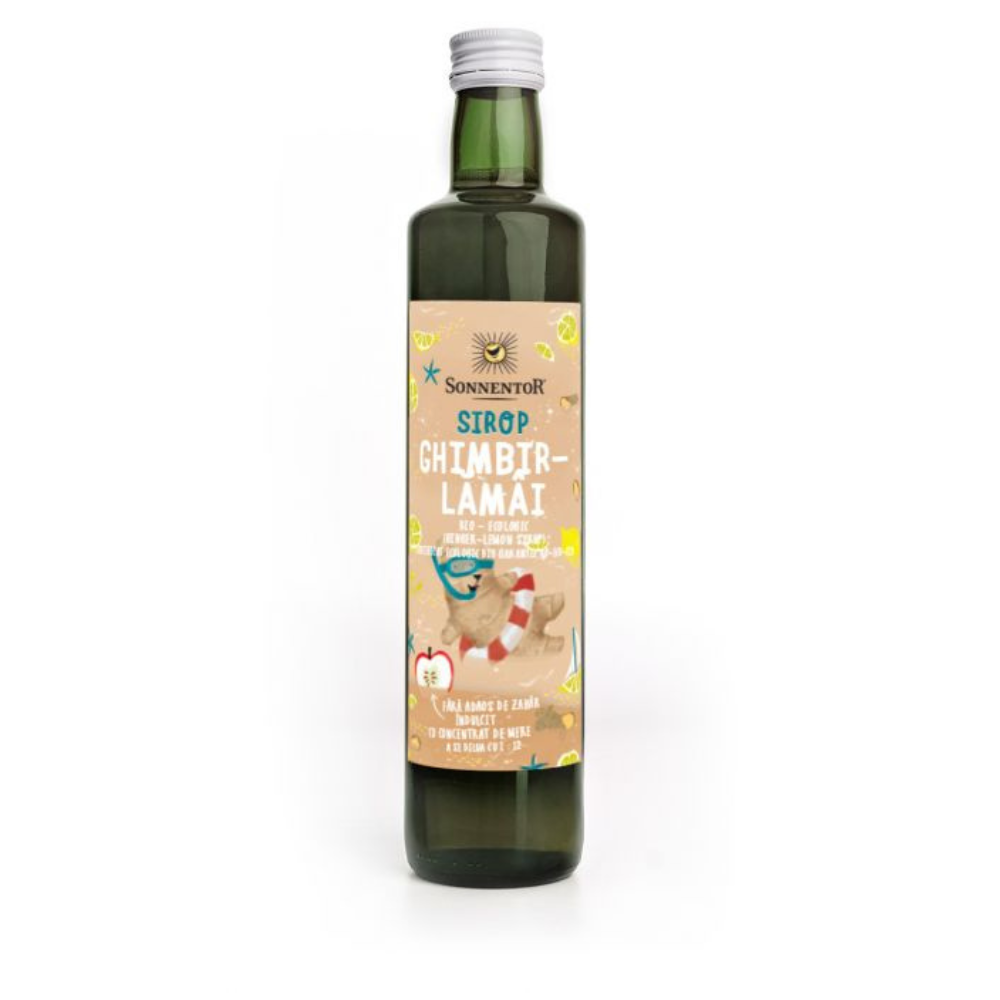 Sirop Bio de ghimbir si lamaie fara zahar adaugat, 500 ml, Sonnentor