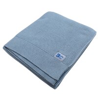 Paturica tricotata, 90 x 100 cm, Bleu, + 0 luni, 1 bucata, Baltic Bebe