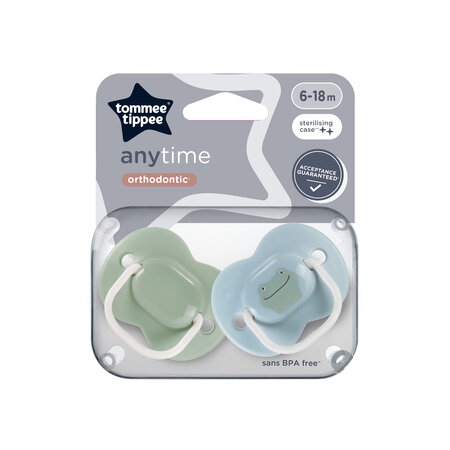 Suzete ortodontice Anytime, 6-18 luni, 2 bucati, Broscuta, Tommee Tippee