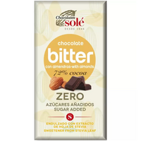 Ciocolata neagra Bio cu 72% cacao si migdale, 100 g, Sole