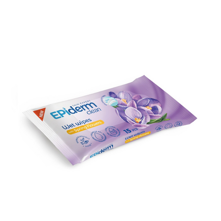 Servetele umede Spring Flowers, 15 bucati, Epiderm Clean