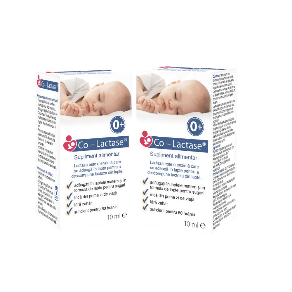 Pachet Co-Lactase picaturi pentru sugari, 10 + 10 ml, Maxima Healthcare