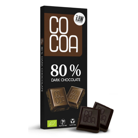 Ciocolata neagra 80% Bio, 40 g, Cocoa