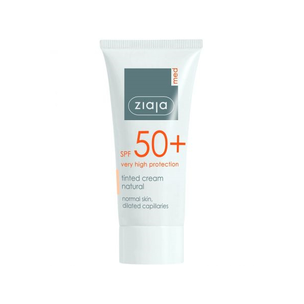 Crema nuantatoare pentru protectie solara ridicata SPF 50, Nuanta Natural, 50 ml, Ziaja