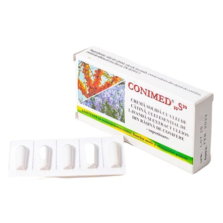 Supozitoare Conimed S, 10 supozitoare x 1,5 g, Elzin Plant