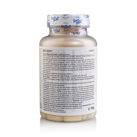 Magnesium Taurate+, Kal, 400 mg, 90 tablete, Secom 776725