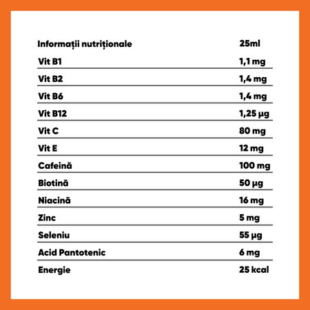 Shot cu vitamine, electroliti si extracte din plante, 25 ml, HangOff 676076