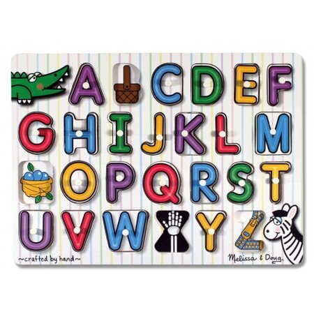Puzzle din lemn alfabet, +3 ani, Melissa and Doug