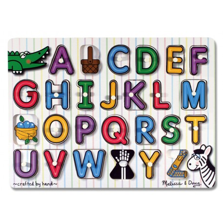 Puzzle din lemn Alfabet, +3 ani, Melissa and Doug