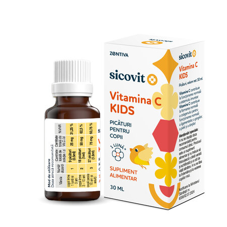 Picaturi Vitamina C Kids Sicovit, 30 ml, Zentiva 676163