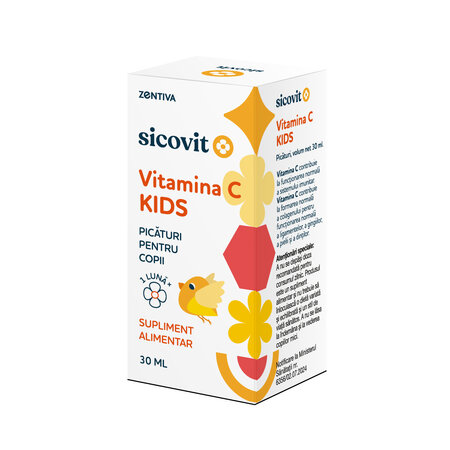 Picaturi Vitamina C Kids Sicovit, 30 ml, Zentiva 676164