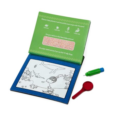Carnet de colorat Apa magica Deluxe, +5 ani, Descopera Animalele, Melissa & Dooug 676194