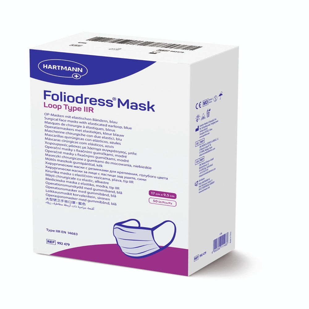 Masti chirurgicale Loop Tip IIR Foliodress Mask, 50 bucati, Hartmann