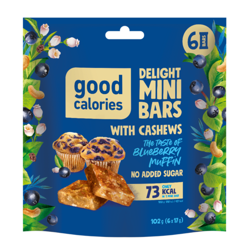 Mini batoane de caju cu zmeura, 102 g, Good Calories