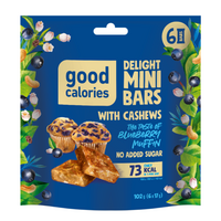 Mini batoane de caju cu afine, 102 g, Good Calories