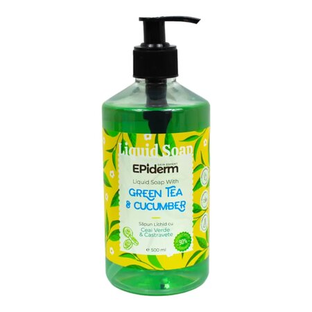 Sapun lichid cu exgtract de Ceai Verde si Castravete, 500 ml, Epiderm