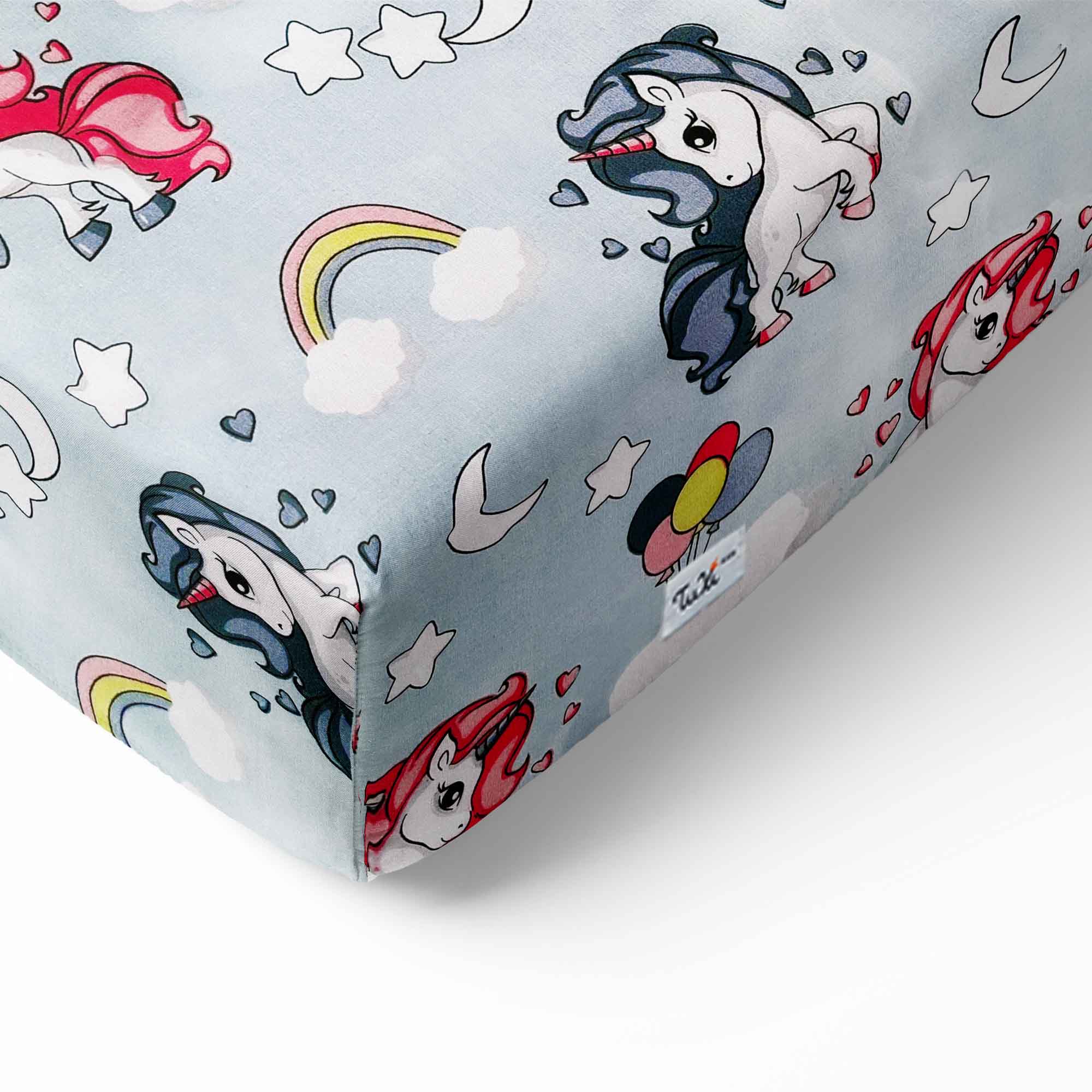 Cearceaf cu elastic, 140x70x15 cm, Unicorn Magic, Tuxi Brands